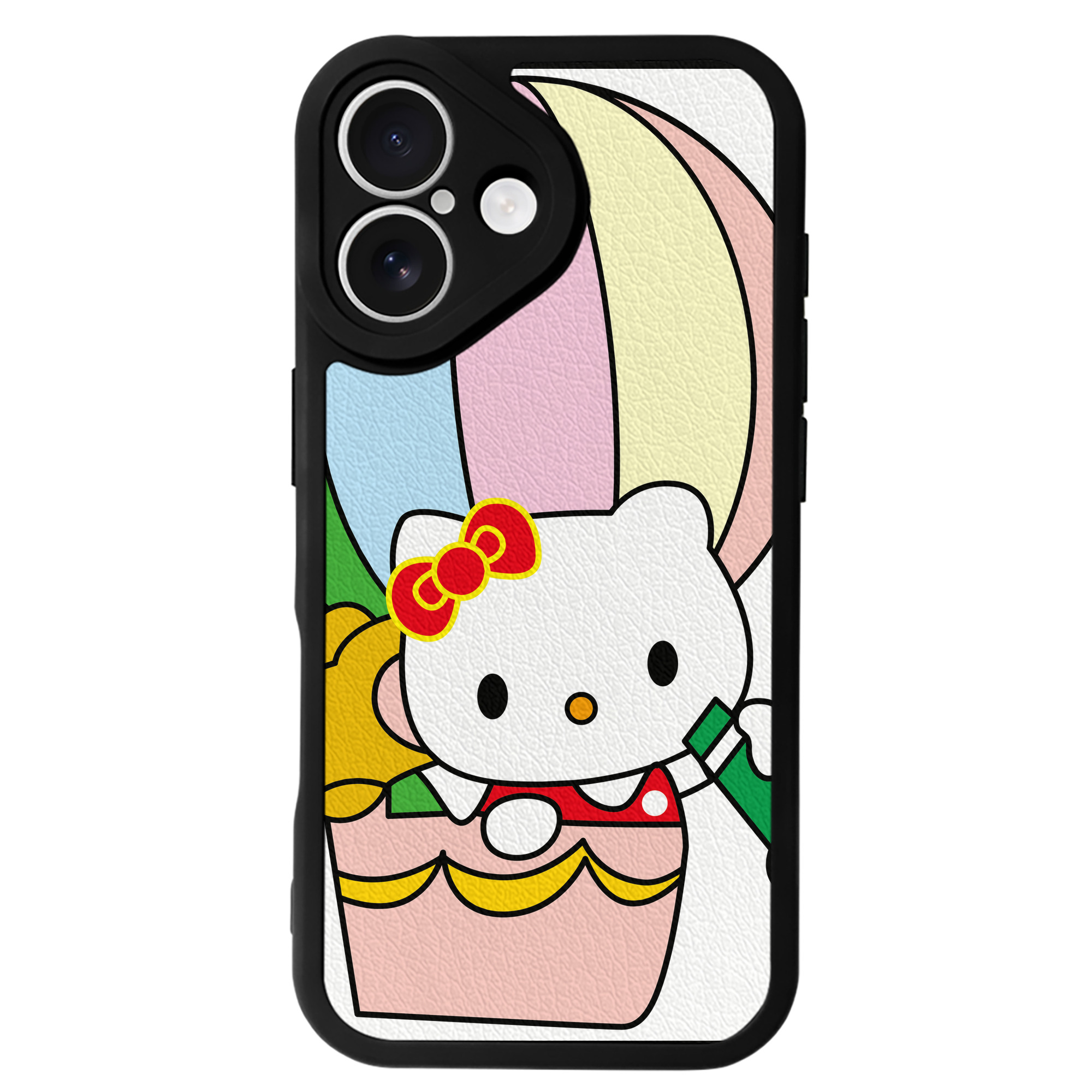 （画像用） Hello Kitty ハローキティ 【iPhone 16シリーズ対応】シリコンスマホケース（レザー調） 材質：シリコン